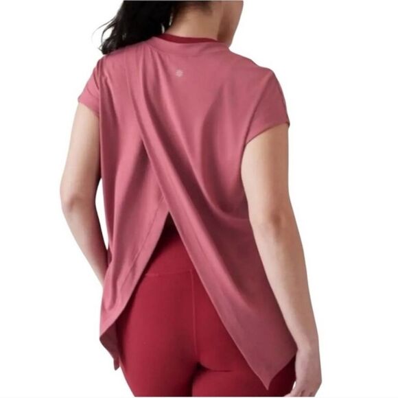 Athleta Essence Away From the Body Tee in Mauve Size XL - Picture 2 of 14